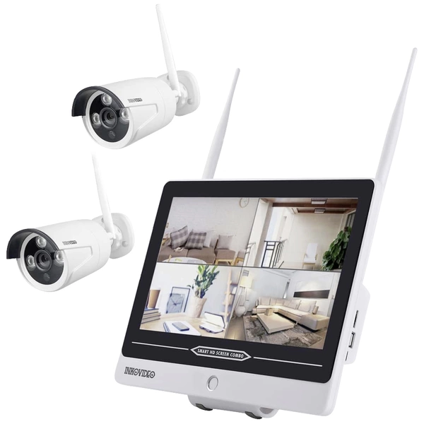 Inkovideo INKO-AL3003-2 WLAN IP-Überwachungskamera-Set 4-Kanal mit 2 Kameras 1920 x 1080 Pixel Inkovideo INKO-AL3003-2 WLAN IP-Überwachungskamera-Set 4-Kanal mit 2 Kameras 1920 x 1080 Pixel