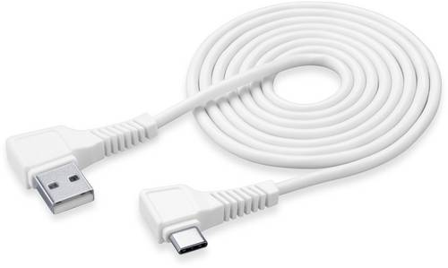 Cellularline USB 2.0 Anschlusskabel [1x USB 3.0 Stecker A - 1x USB 3.0 Stecker C] 2.00m Weiß 90° n