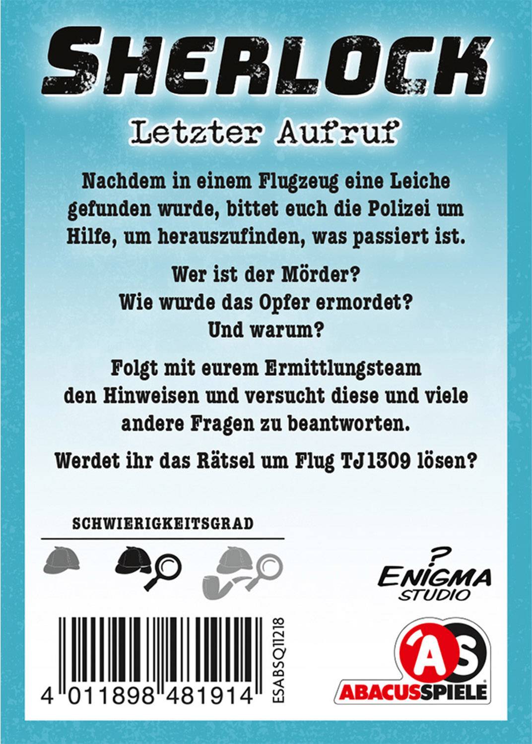 Abacus Spiele Sherlock Letzter Aufruf 48191