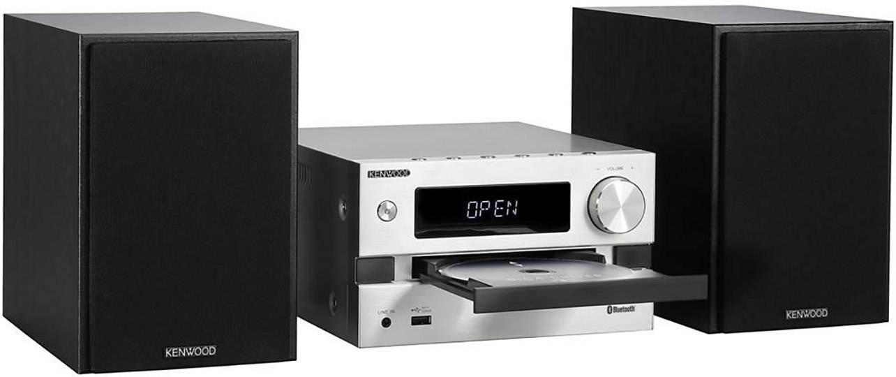 Kenwood M718BT Stereoanlage AUX, CD, Bluetooth®, UKW, USB, 2 x 25W Schwarz, Silber