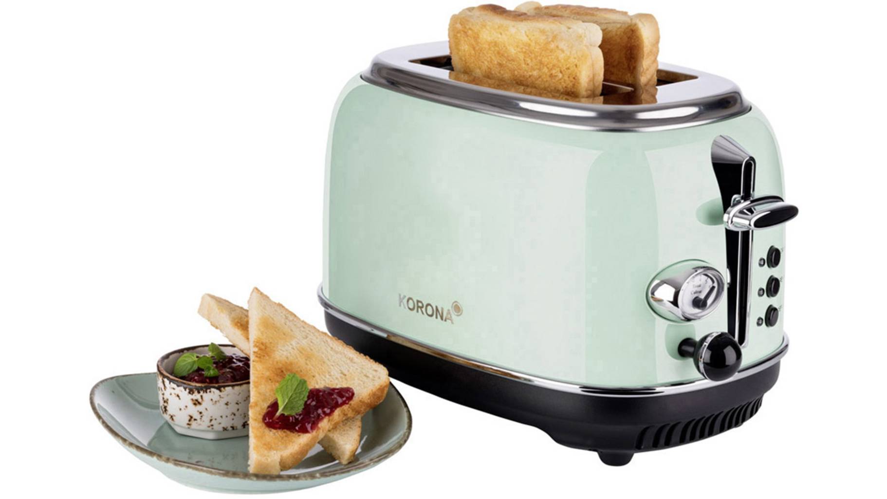 Korona Retro 21665 Toaster mit Brötchenaufsatz Mint, A012 | voelkner