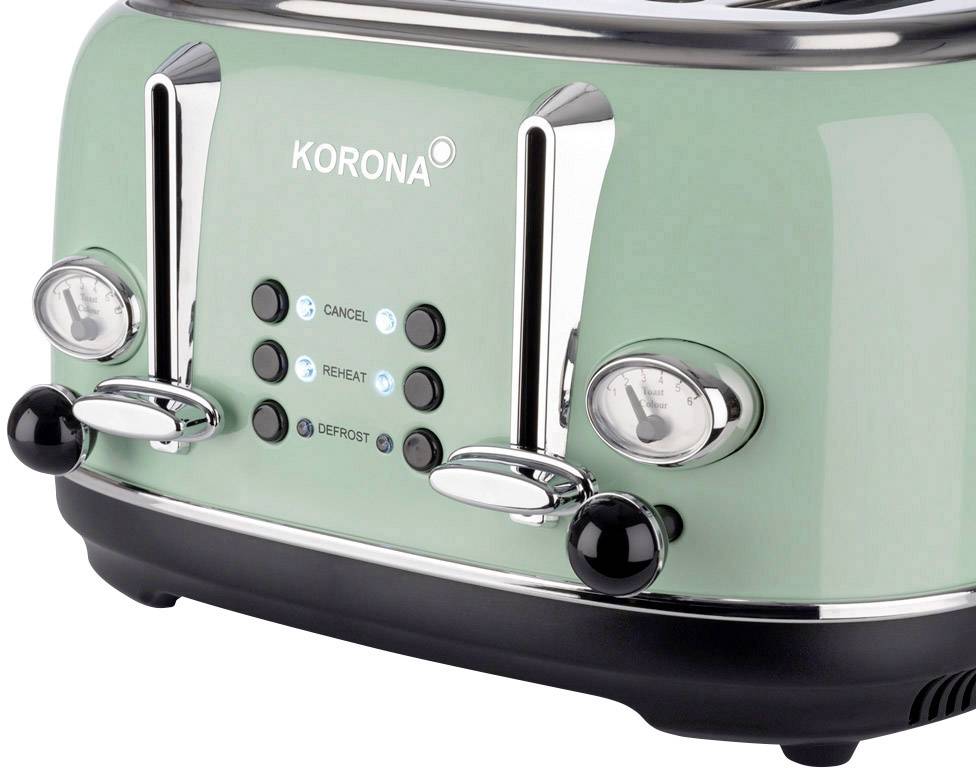 Korona Retro 21675 Doppel-Toaster mit Brötchenaufsatz Mint