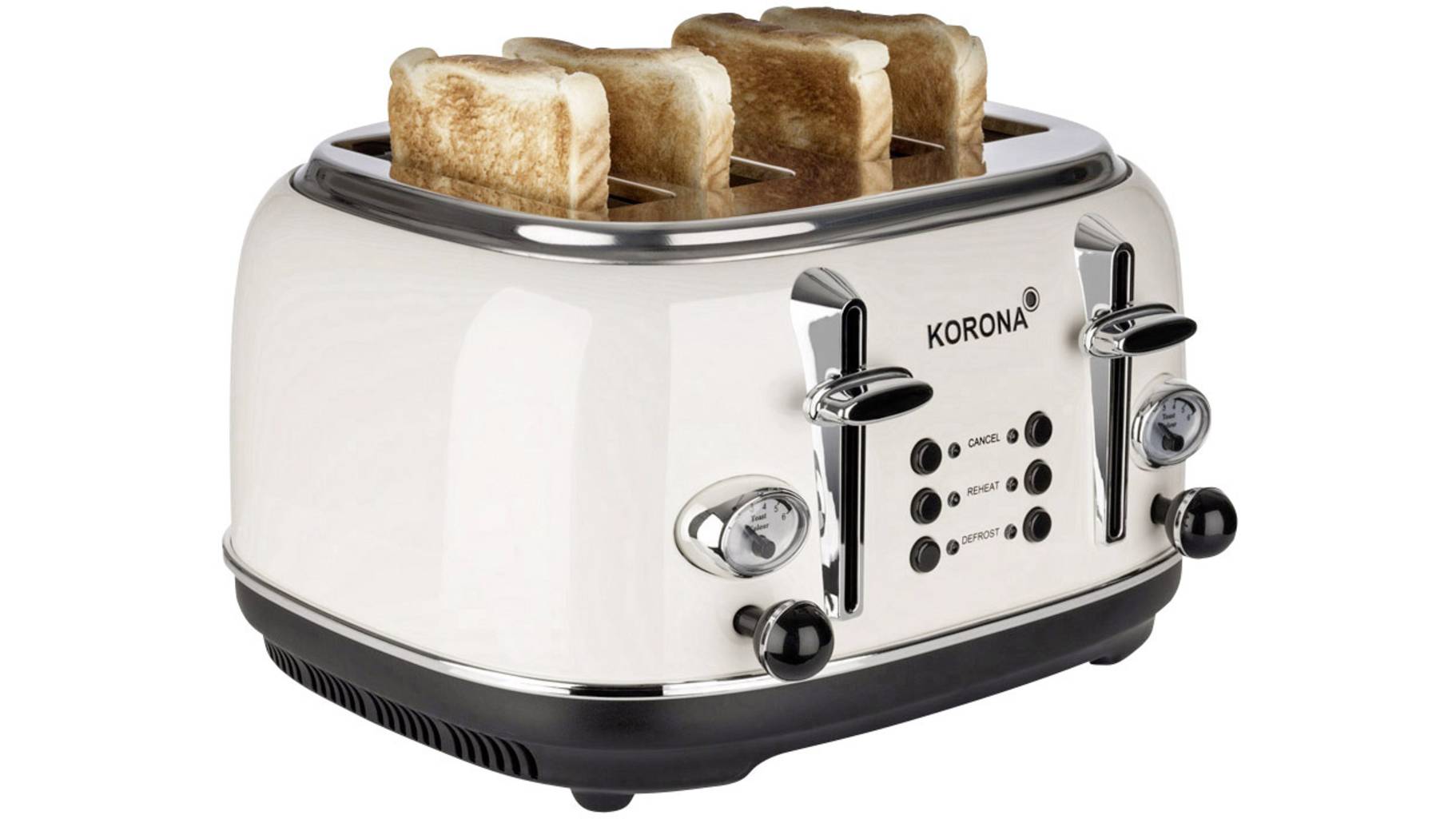 Korona 21676 Retro Doppel-Toaster mit Brötchenaufsatz Creme | digitalo