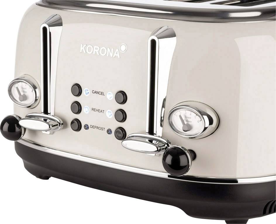 Korona 21676 Retro Doppel-Toaster mit Brötchenaufsatz Creme