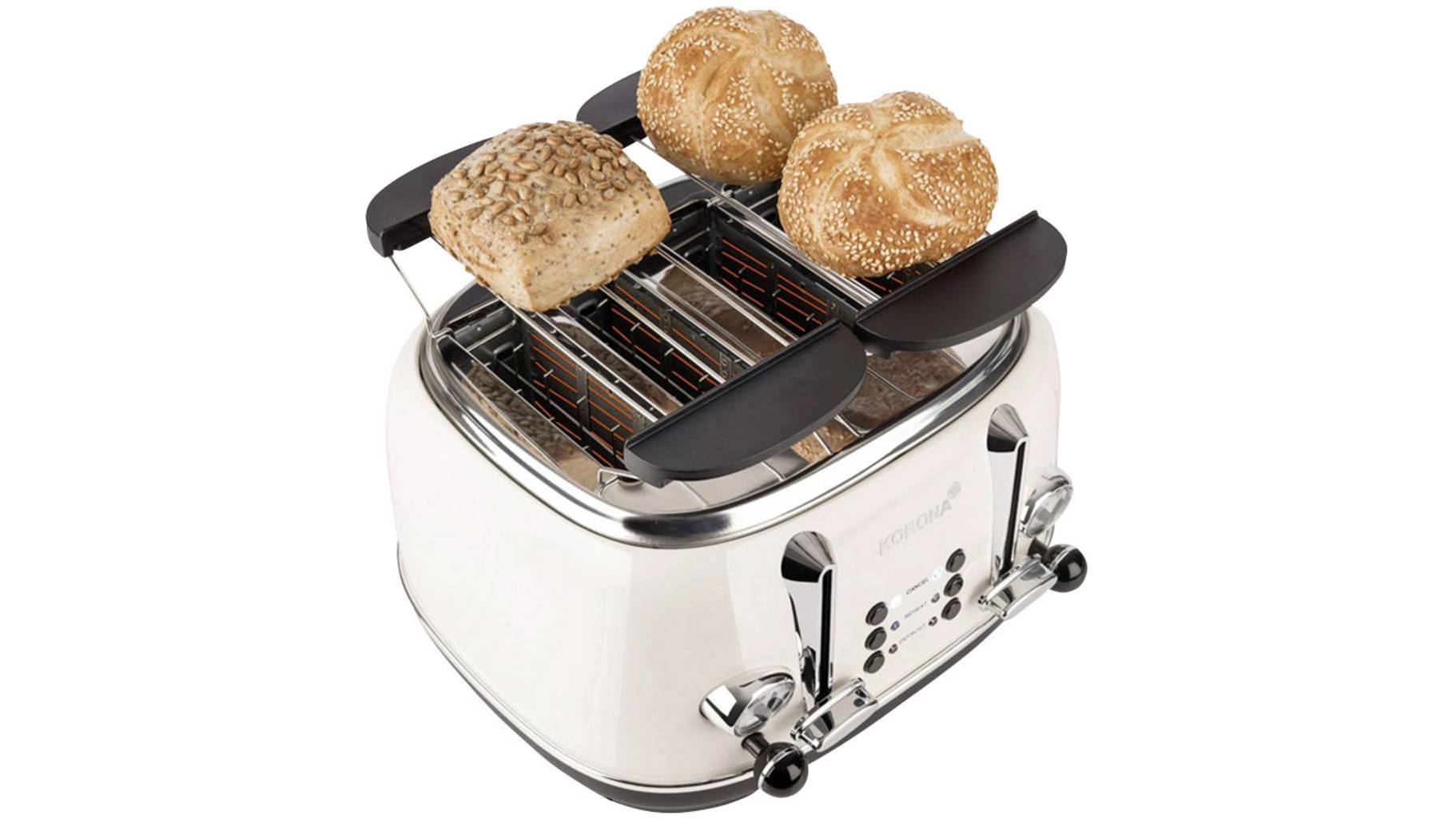 Korona 21676 Retro Doppel-Toaster mit Brötchenaufsatz Creme | voelkner