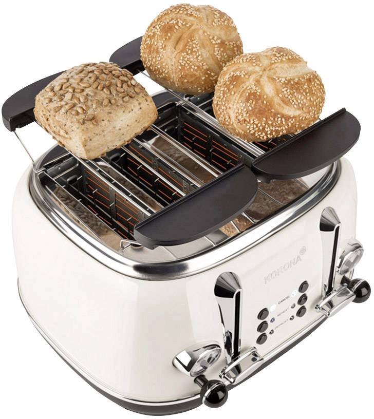 Korona 21676 Retro Doppel-Toaster mit Brötchenaufsatz Creme