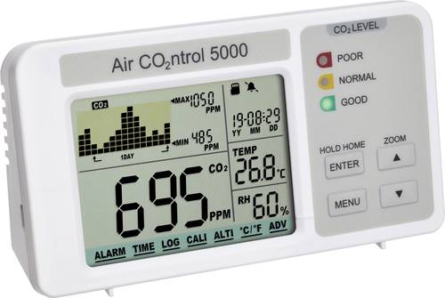 TFA Dostmann AirCo2ntrol 5000 CO2-Anzeige / CO2-Messgerät Weiß
