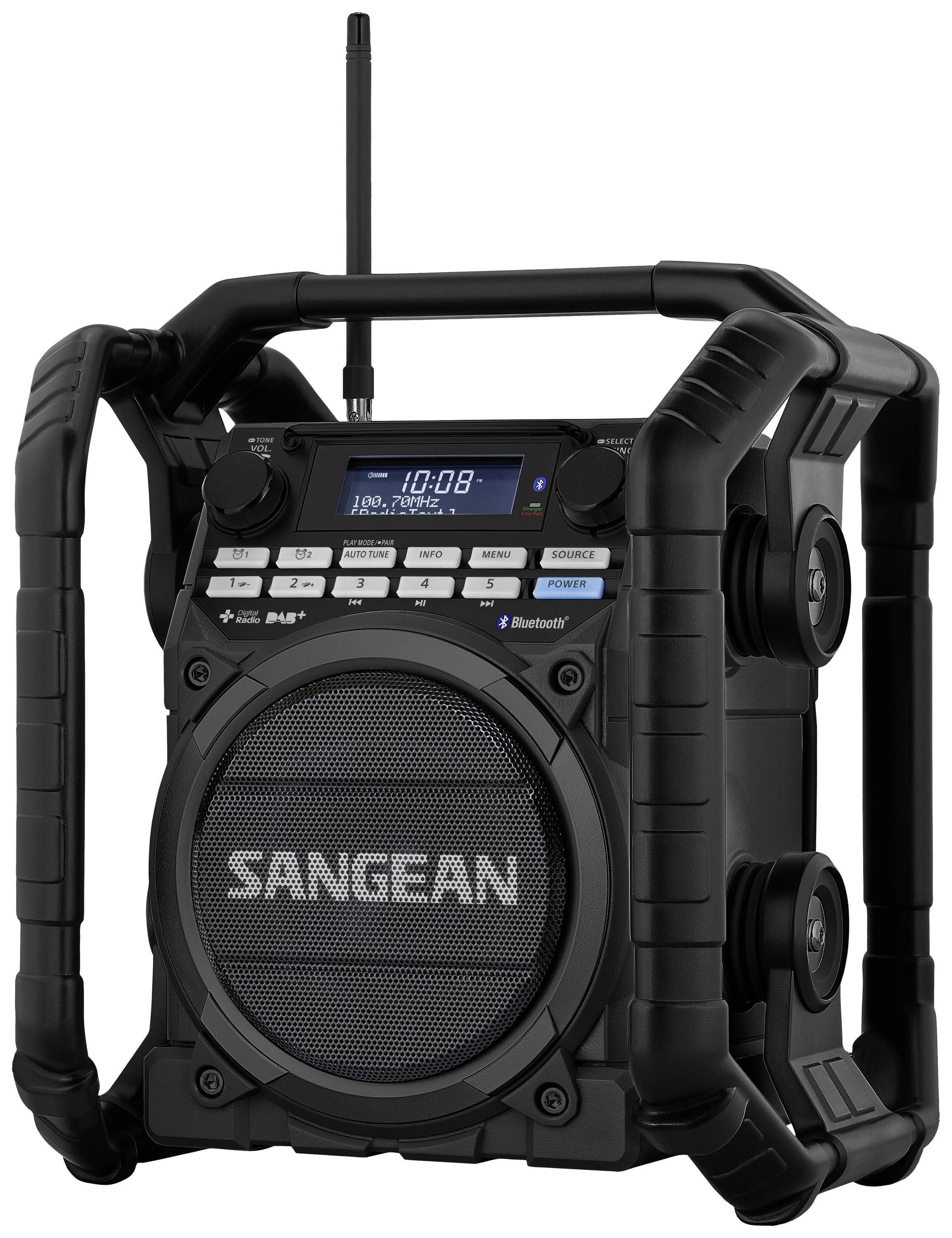 Sangean U-4 DBT+ Baustellenradio DAB+, UKW AUX, Bluetooth®, USB Akku-Ladefunktion, wiederaufladbar