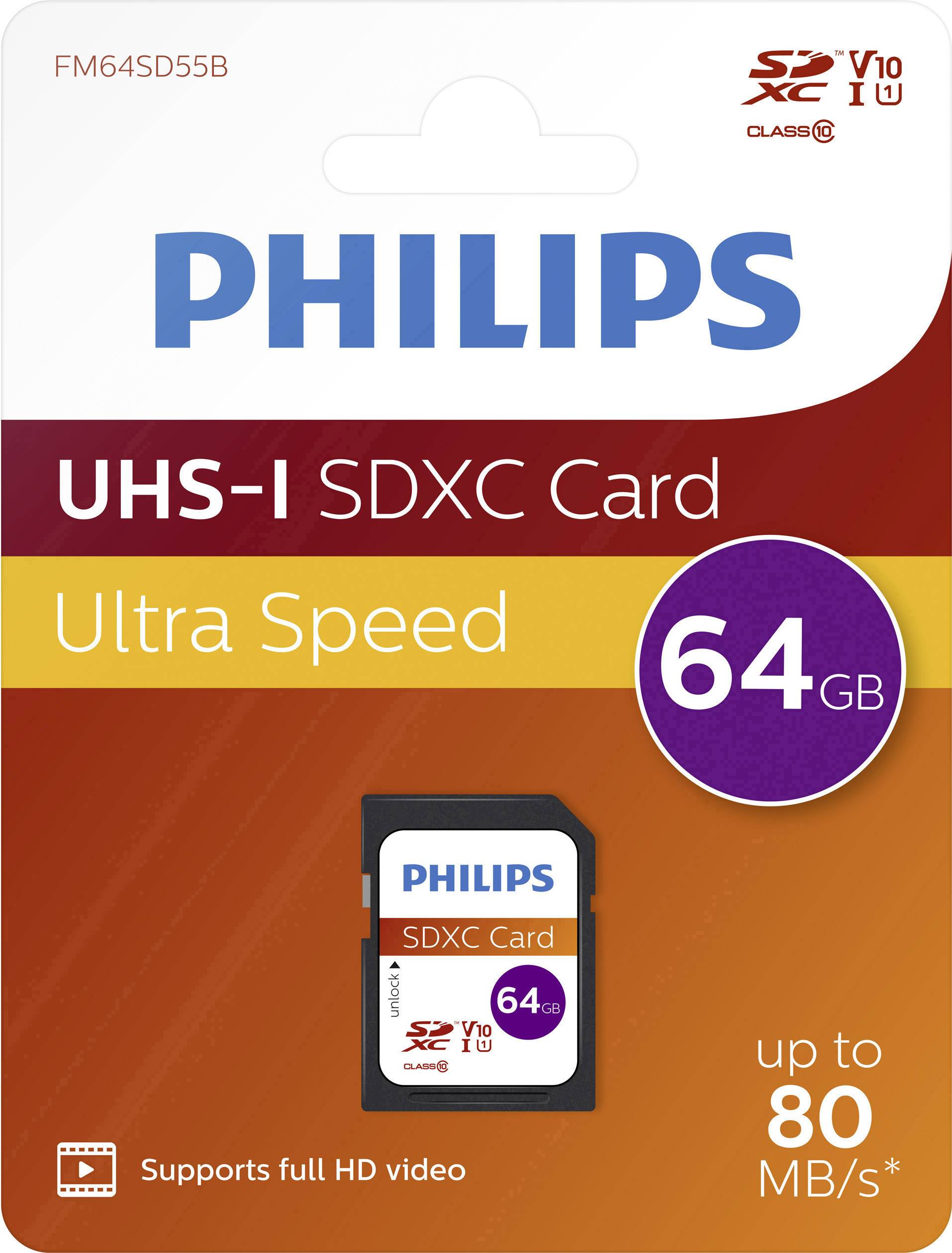 Philips SDXC-Karte 64 GB Class 10