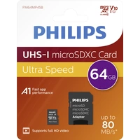 Philips microSDXC-Karte 64GB Class 10 inkl. SD-Adapter Philips microSDXC-Karte 64GB Class 10 inkl. SD-Adapter