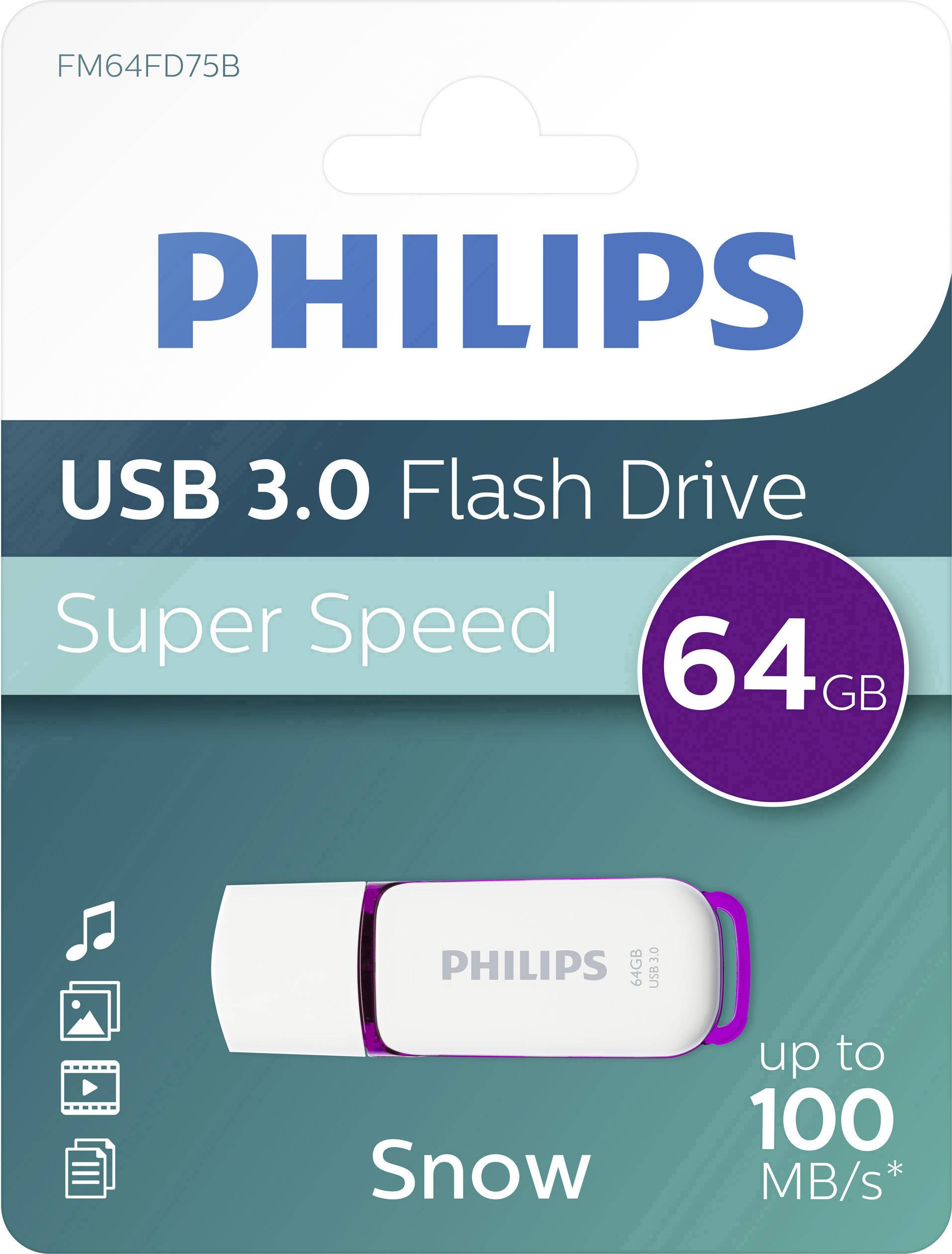 Philips SNOW USB-Stick 64 GB Purple FM64FD75B/00 USB-A (USB 3.2 Gen 1)