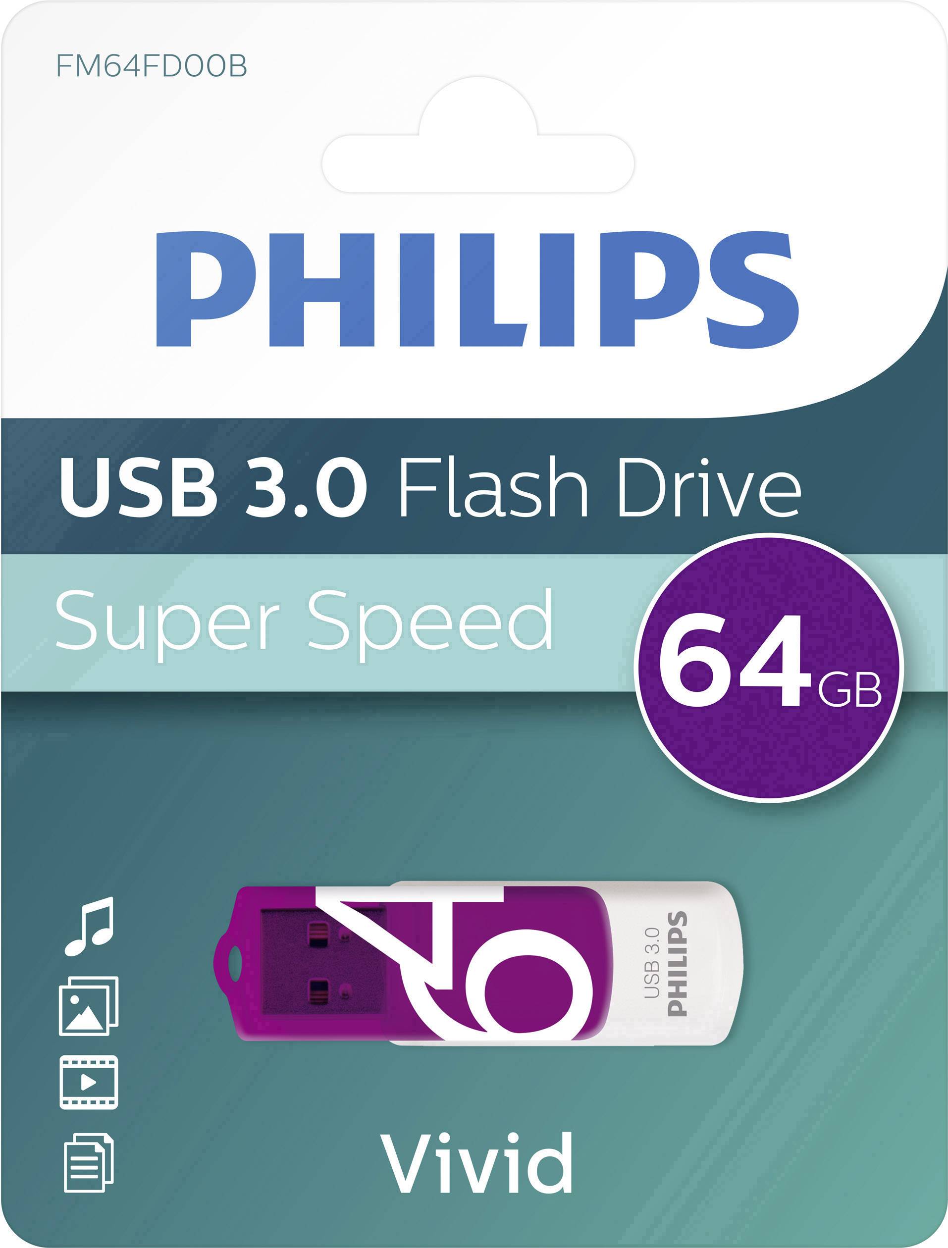Philips VIVID USB-Stick 64GB Purple FM64FD00B/00 USB-A (USB 3.2 Gen 1)