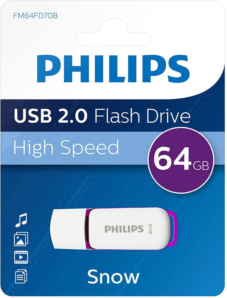 Philips SNOW USB-Stick 64 GB Purple FM64FD70B/00 USB-A (USB 2.0)