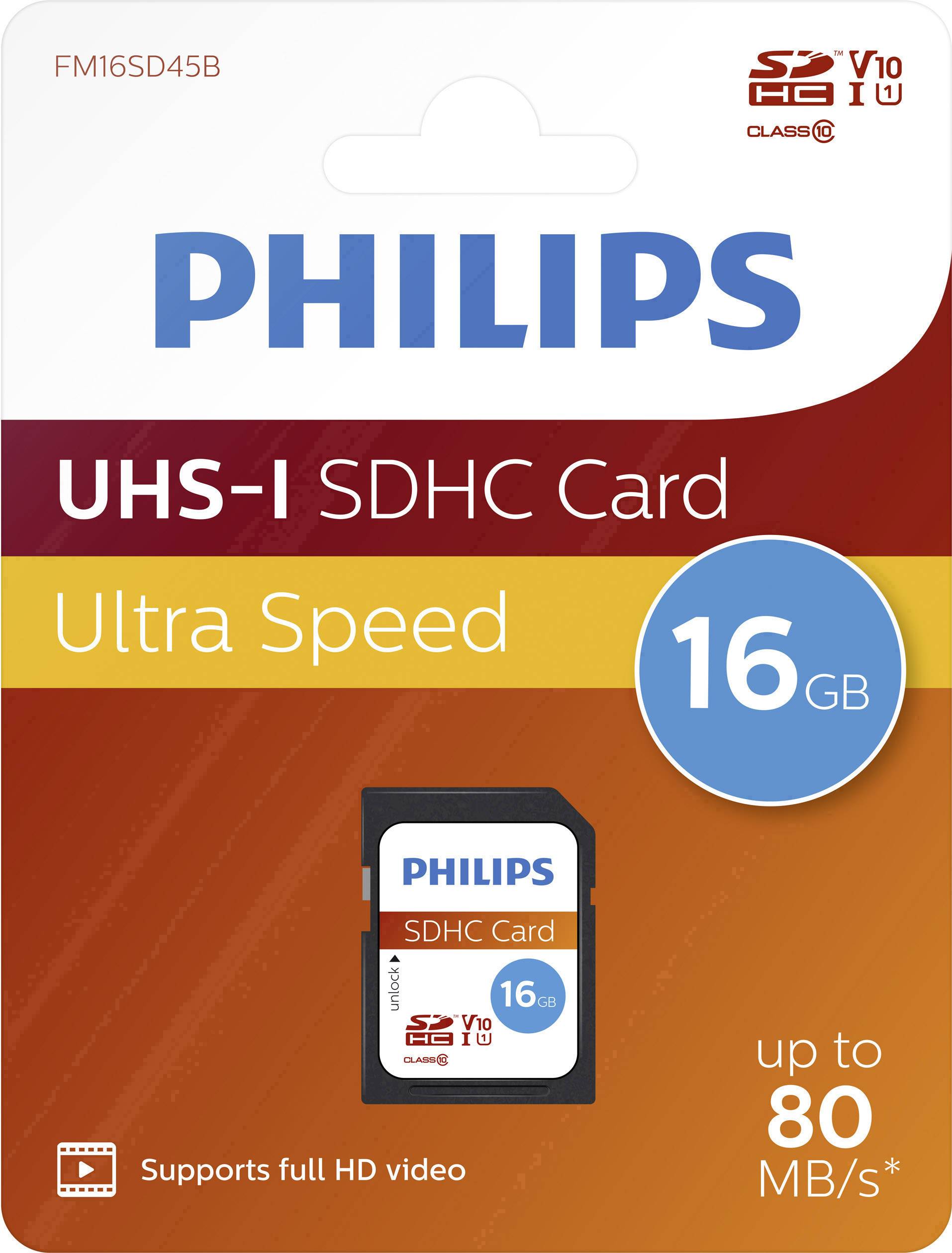 Philips FM16SD45B/00 SDHC-Karte 16 GB Class 10
