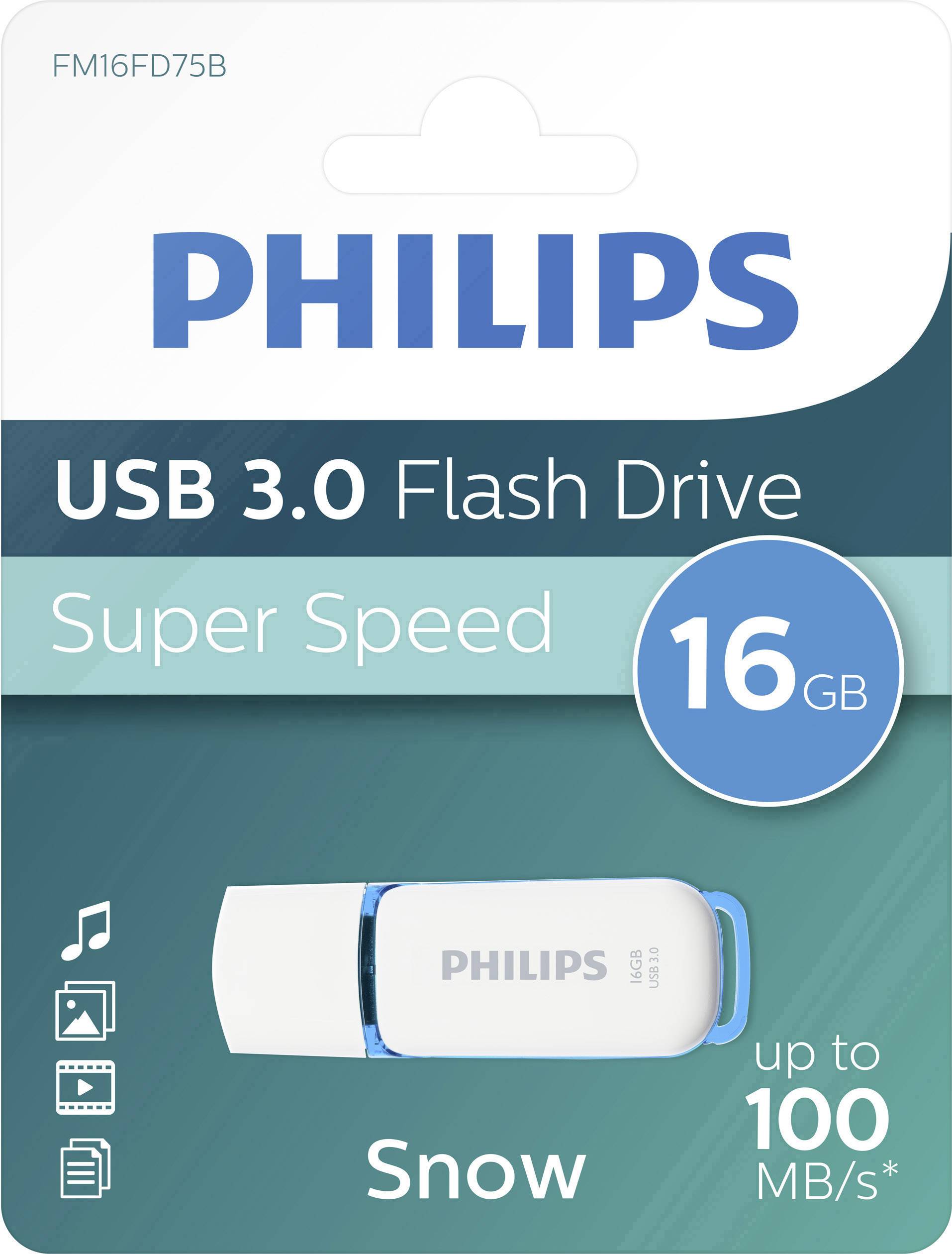 Philips SNOW USB-Stick 16 GB Blau FM16FD75B/00 USB-A (USB 3.2 Gen 1)