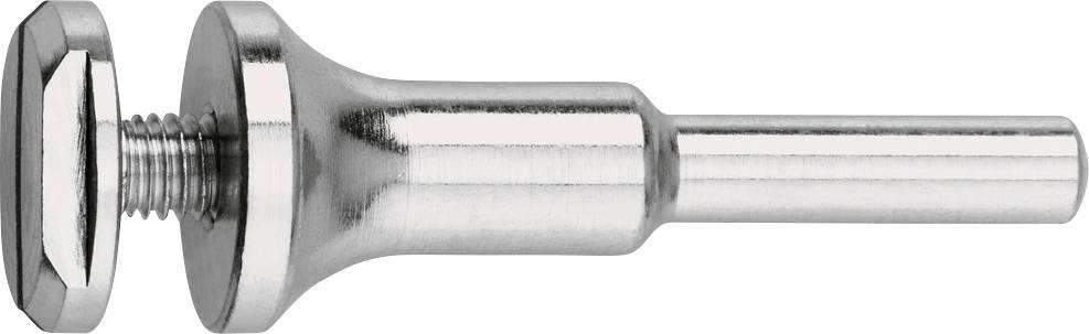 Metallischer Bolzen mit Gewinde und sechseckigem Kopf, seitlich dargestellt.