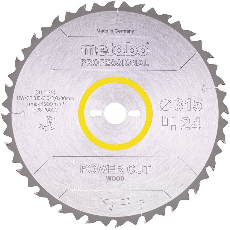 Metabo 628016000 Kreissägeblatt 315 mm 1 St.