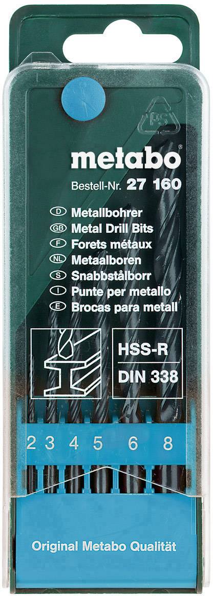 Metabo 627160000 Metall-Spiralbohrer 6teilig 2 mm, 3 mm, 4 mm, 5 mm, 6 mm, 8mm 6St.