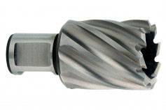 Metallbohrer mit spiralförmigen Schneidklingen. Verwendet zum Bohren großer Löcher in Metalloberflächen.