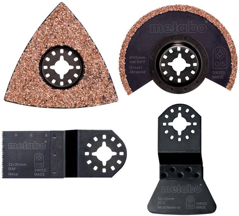 Multifunktionswerkzeug-Sägeblätter in verschiedenen Formen und Materialien. Inklusive dreieckiges, halbkreisförmiges und gerades Blatt.