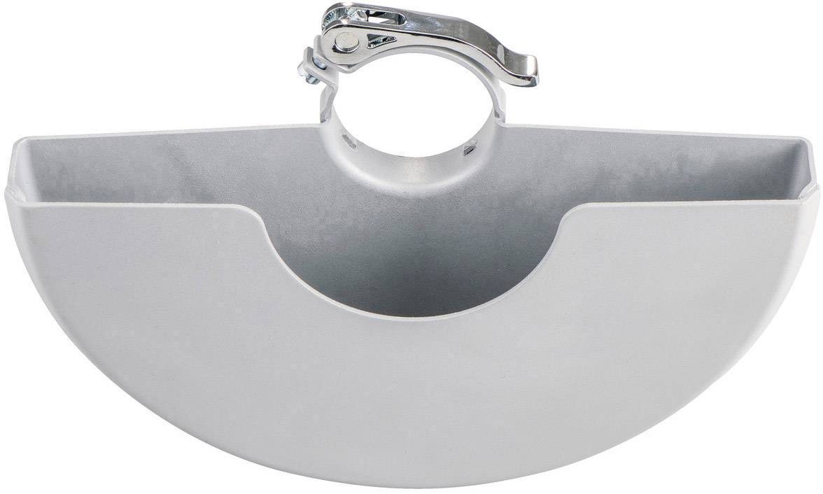 Grauer halbrunder Kunststoffbehälter mit silberner Metallklemme oben, wahrscheinlich zur Befestigung an einem Rohr.