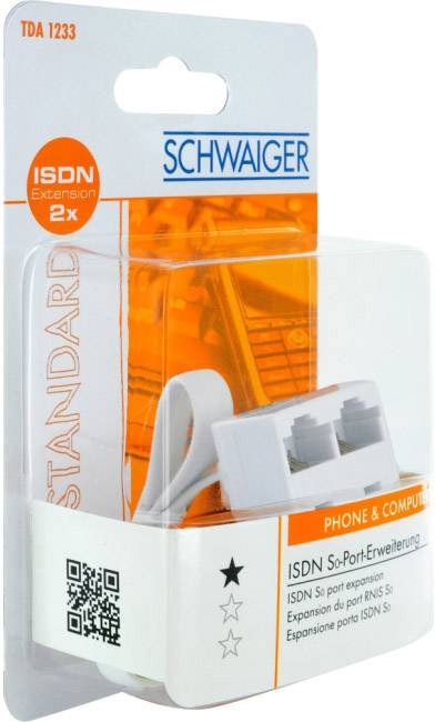 Schwaiger ISDN Adapter [1x RJ45-Stecker - 2x RJ45-Buchse] 10.00cm Weiß