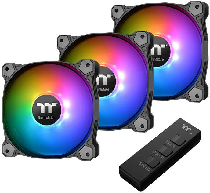 Thermaltake 3x Pure 12 ARGB Sync PC-Gehäuse-Lüfter Schwarz, RGB (B x H x T) 120 x 120 x 25 mm inkl. LED-Beleuchtung