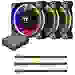 Thermaltake Riing Plus 12 RGB Kit PC-Gehäuse-Lüfter Schwarz, RGB (B x H x T) 120 x 120 x 25 mm inkl
