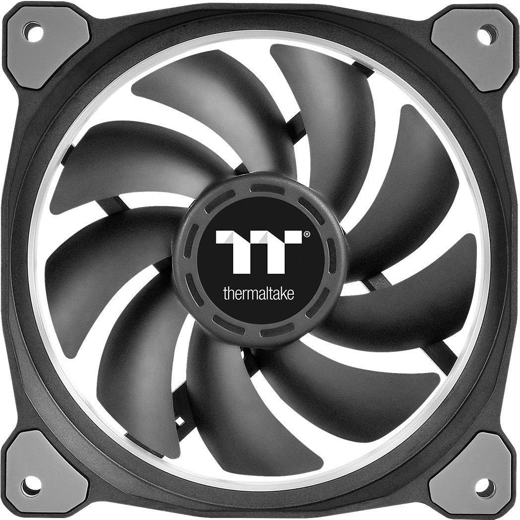 Thermaltake Riing Plus 12 RGB Kit PC-Gehäuse-Lüfter Schwarz, RGB (B x H x T) 120 x 120 x 25 mm inkl. LED-Beleuchtung
