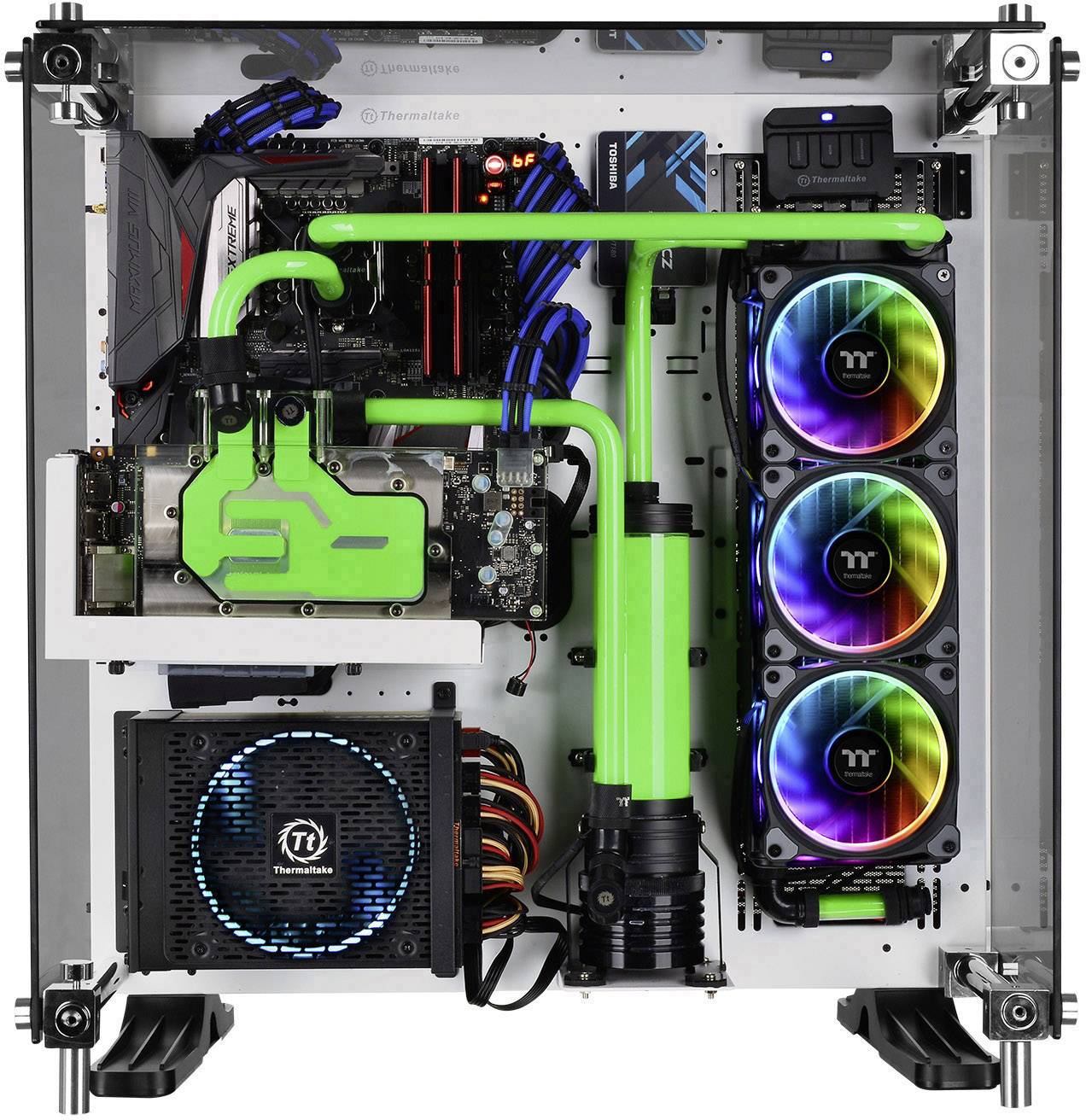 Thermaltake Riing Plus 12 RGB Kit PC-Gehäuse-Lüfter Schwarz, RGB (B x H x T) 120 x 120 x 25 mm inkl. LED-Beleuchtung