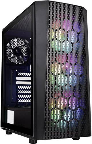Thermaltake Versa J24 TG ARGB Midi-Tower PC-Gehäuse Schwarz 3 Vorinstallierte LED Lüfter, 1 Vorins