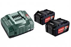 Metabo 685051000 Basic-Set 2 x 5.2Ah Werkzeug-Akku und Ladegerät 18V 5.2Ah Li-Ion
