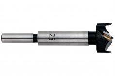 Forstnerbohrer mit zylindrischem Schaft und flacher Spitze, geeignet für präzises Bohren großer, sauberer Löcher in Holz.