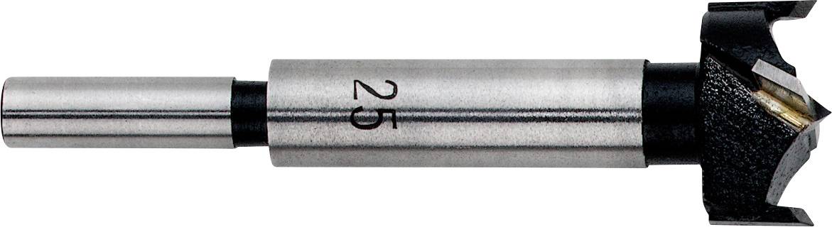 Forstnerbohrer mit Metallzylinder und scharfer Spitze, verwendet für Präzisionsbohrungen im Holz.