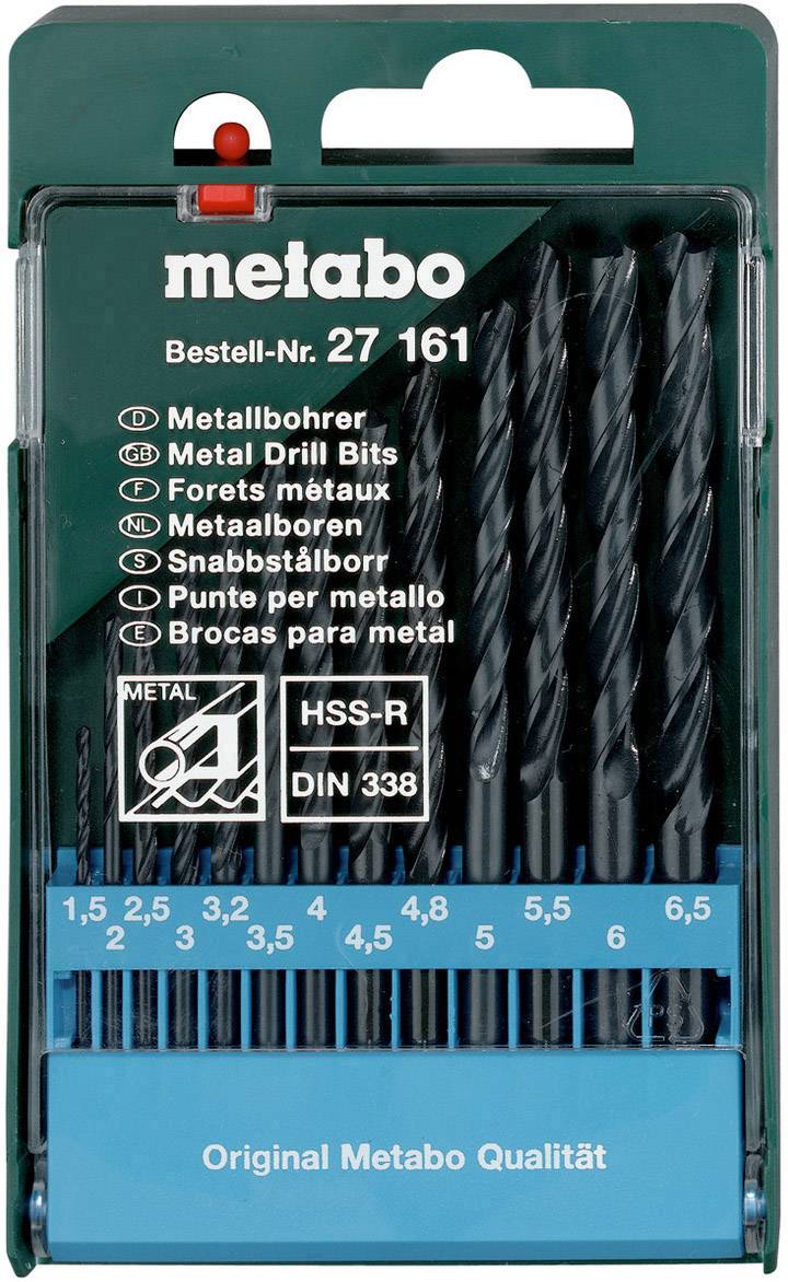 Metabo 627161000 Metall-Spiralbohrer-Set 13teilig 1.5 mm, 2 mm, 2.5 mm, 3 mm, 3.2 mm, 3.5 mm, 4 mm, 4.5 mm, 4.8 mm, 5 mm, 5.5 mm