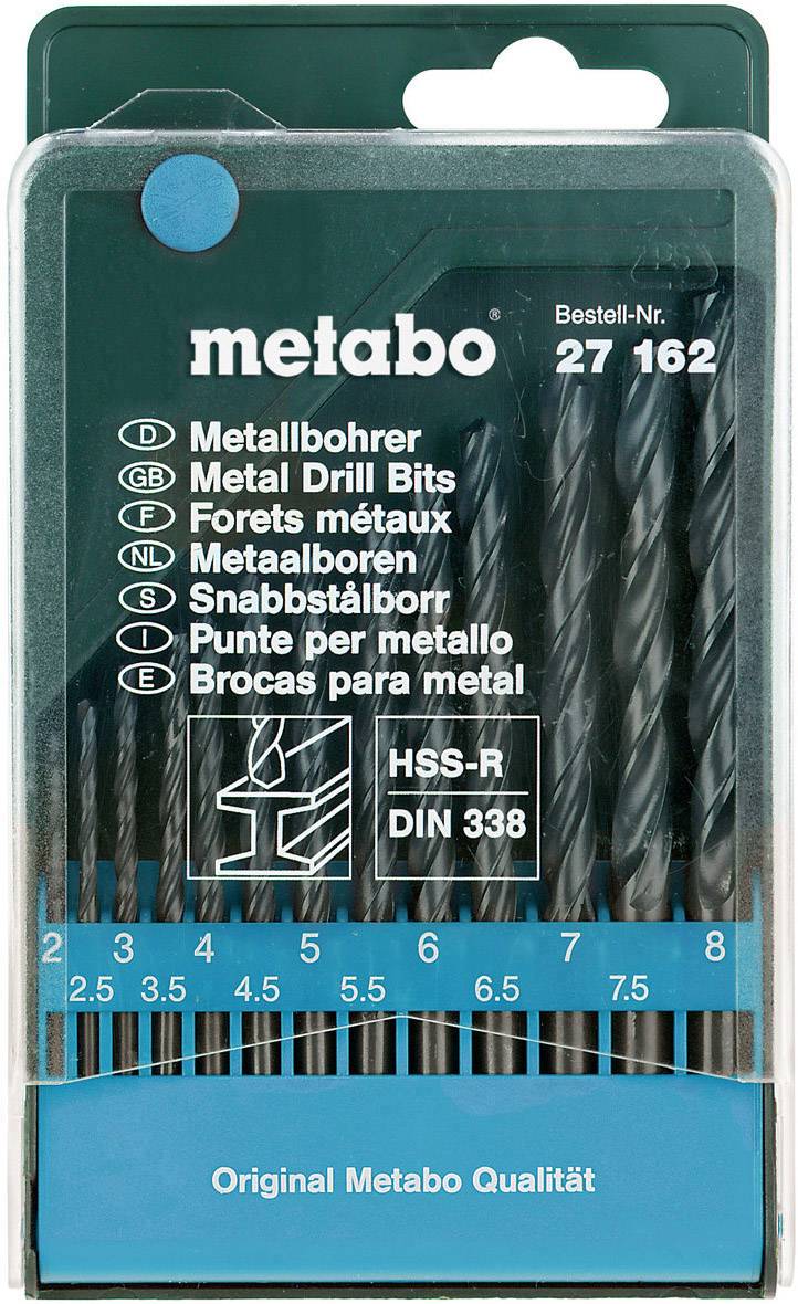 Metabo 627162000 Metall-Spiralbohrer 13teilig 2 mm, 2.5 mm, 3 mm, 3.5 mm, 4 mm, 4.5 mm, 5 mm, 5.5 m