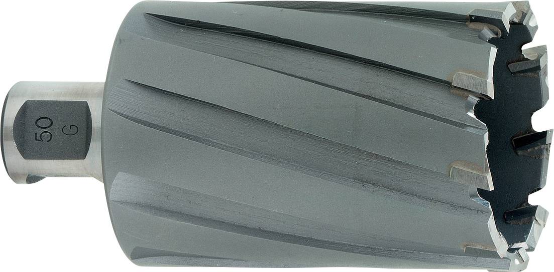 Metallbohrer mit scharfen Zähnen und Spiralrillen. Geeignet für präzises Bohren in Metalloberflächen.