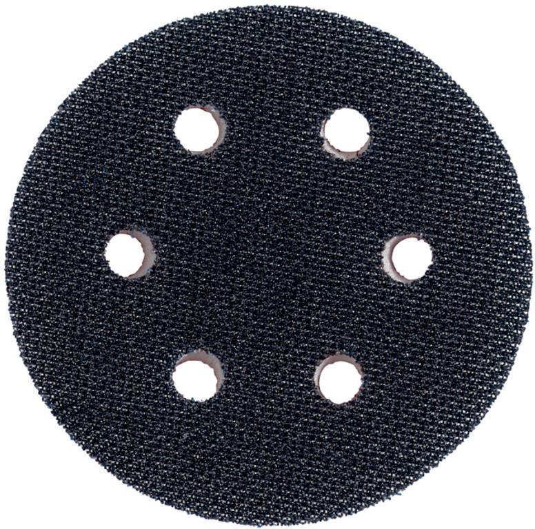 Rundes Schleifpapier mit sechs gleichmäßig verteilten Löchern, verwendet für Schleifmaschinen zur Bearbeitung von Oberflächen.