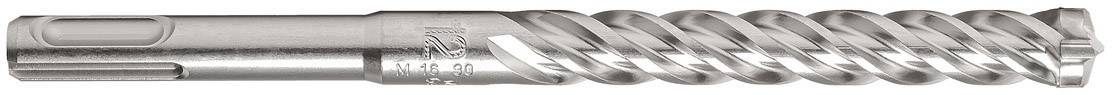 Metallbohrer mit spiralförmiger Rille und glattem Schaft, verwendet für das Bohren in harte Materialien wie Beton oder Metall.