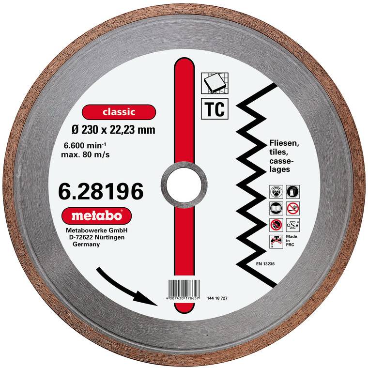 Metabo 628196000 Diamanttrennscheibe 1 Stück 230 mm 1 St.