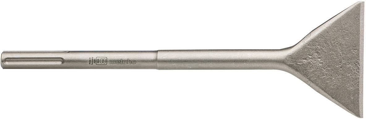 Ein breiter Flachmeißel aus Metall mit einem SDS-plus Schaft, geeignet für Abbrucharbeiten auf Beton oder Mauerwerk.