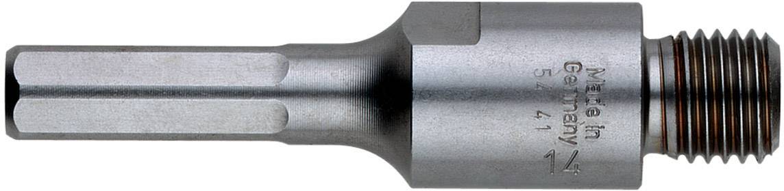 Metallschraubadapter mit sechseckigem Schaft und Gewindeendstück, Aufschrift 'Made in Germany'.