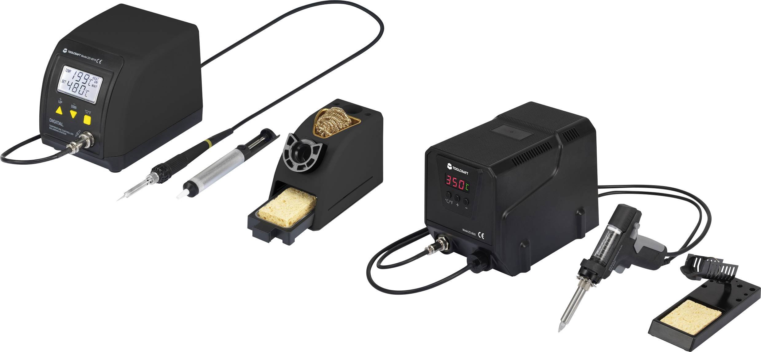 TOOLCRAFT Löt-/Entlötstation digital 160 - 480°C inkl. Ablage, inkl. Entlötsaugpumpe