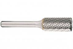 Ein Frässtift mit zylindrischem Kopf und geriffelter Oberfläche, verwendet für präzises Schleifen oder Fräsen von Metallen oder Kunststoffen.