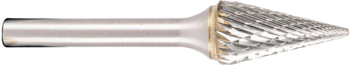 Ein kegelförmiger Frässtift mit einer geriffelten Oberfläche, verwendet zum Schleifen oder Fräsen von Materialien.