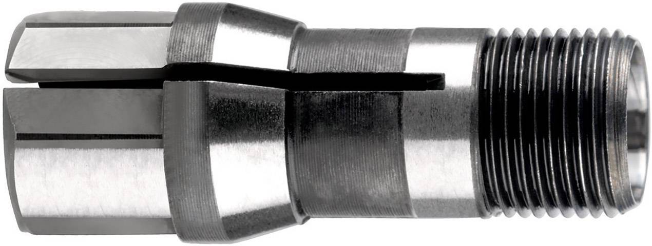 Metallischer zylindrischer Gewindeeinsatz mit Längsschlitzen und Schraubengewinde. Verwendet in Maschinenbau und Fertigung.