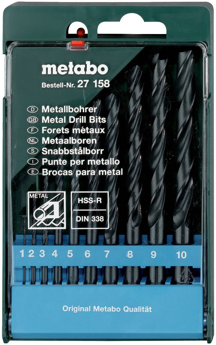 Metabo 627158000 Metall-Spiralbohrer-Set 10teilig 1 mm, 2 mm, 3 mm, 4 mm, 5 mm, 6 mm, 7 mm, 8 mm, 9 mm, 10mm 10St.
