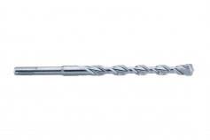 Ein silberner Bohrer mit spiralförmigem Aufbau, geeignet für Betonbohrungen.