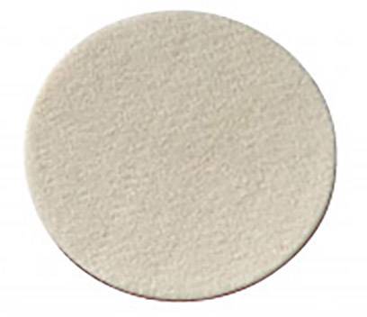 Cremiger runder Gesichts-Schwamm, texturiert, gleichmäßig gefärbt, für Make-up-Anwendungen oder Hautpflege.