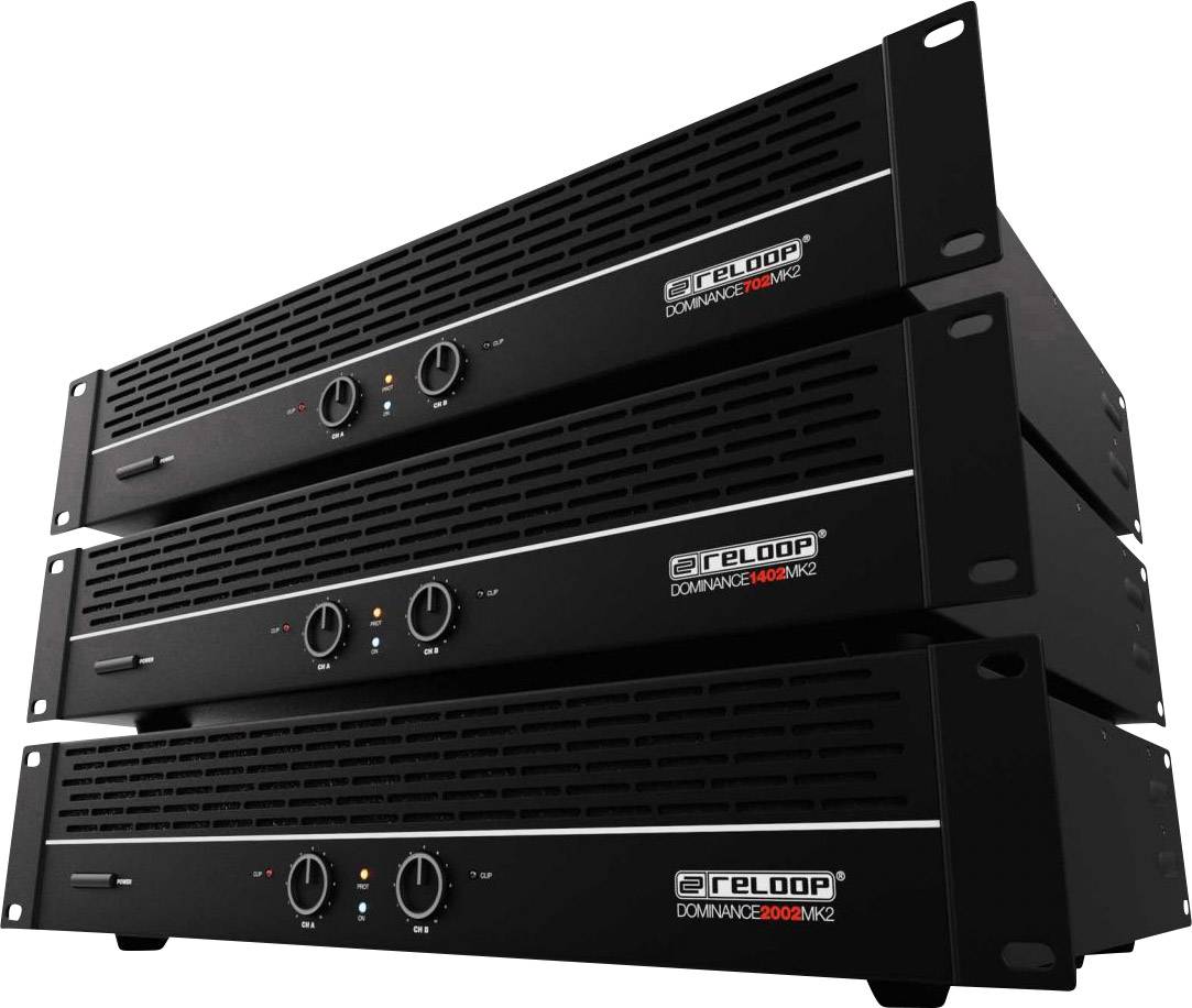Reloop Dominance 702 MK2 PA Verstärker RMS Leistung je Kanal an 4 Ohm: 180W